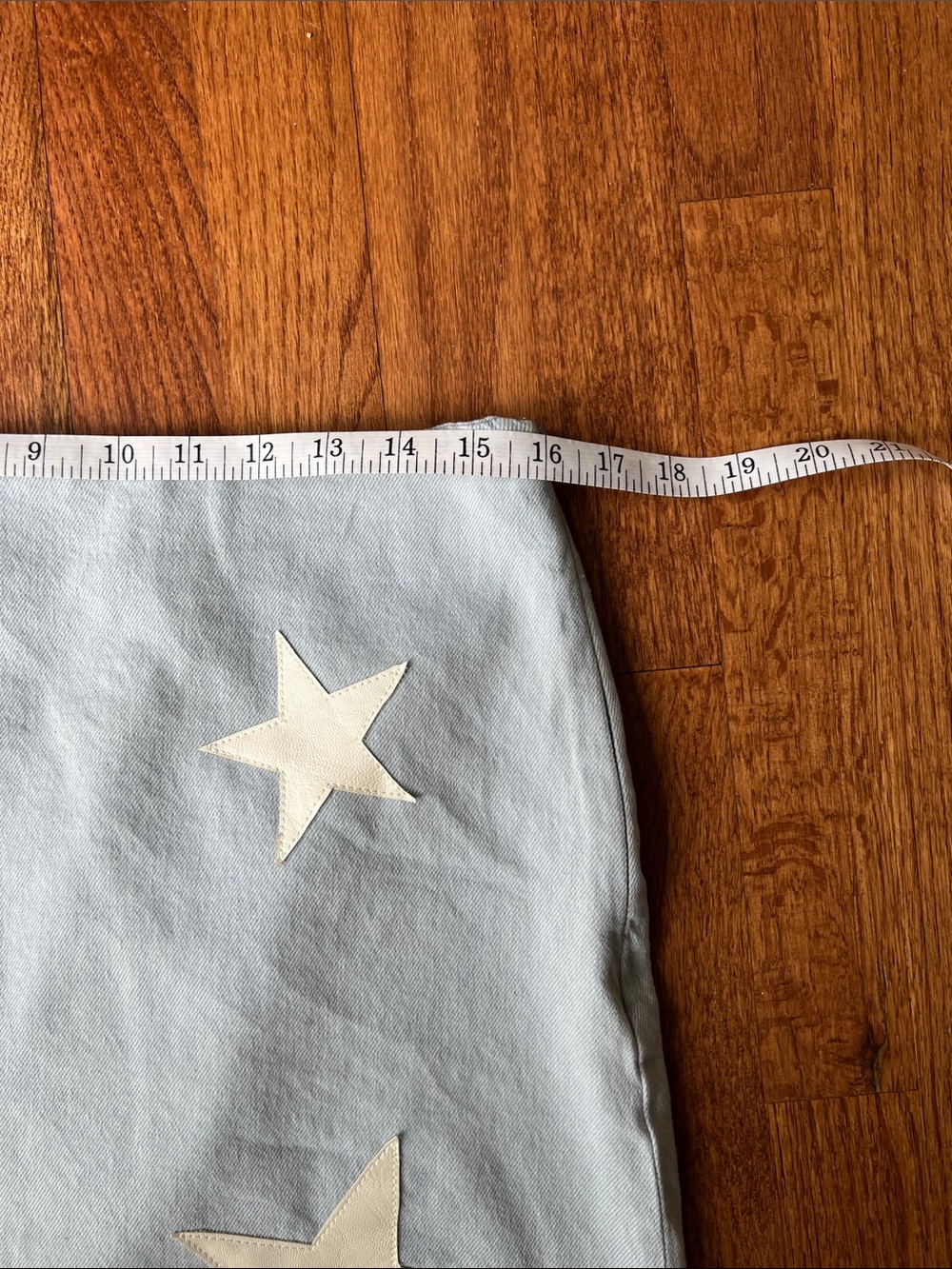 Le Lis Light Blue Denim Mini Skirt with White Star Appliqués - Picture 8 of 12